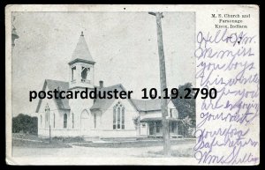 dc49 - KNOX Indiana 1908 ME Church & Parsonage