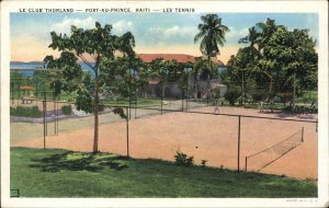 Port-au-Prince Haiti Le Club Thorland Tennis Court Vintage Postcard