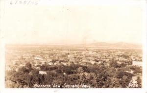 SPOKANE WASHINGTON BIRDSEYE VIEW~ELLIS #5420 REAL PHOTO POSTCARD 1946