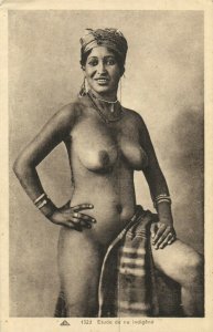 PC CPA ETHNIC NUDE FEMALE, ETUDE DE NU INDIGÉNE, VINTAGE POSTCARD (b16087)