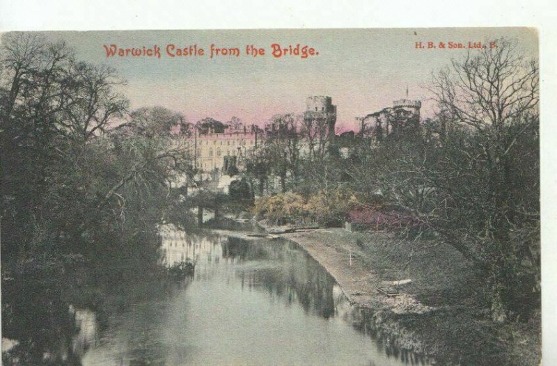 Warwickshire Postcard - Warwick Castle from The Bridge - Ref 10593A