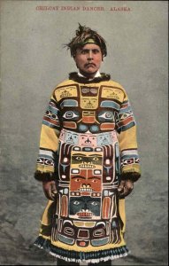 Alaska AK Chilkat Native Indian Man Dancer Costume c1910 Postcard SCARCE!