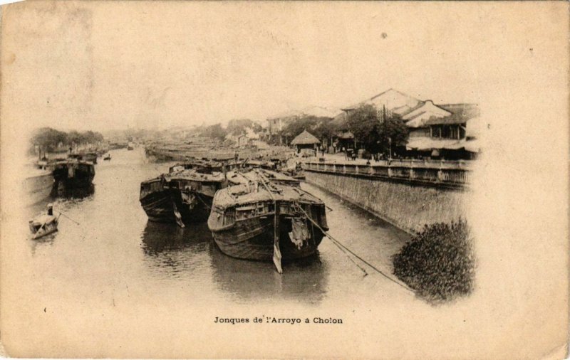 CPA AK INDOCHINA Jonques de l'Arroyo a Cholon VIETNAM (957544)