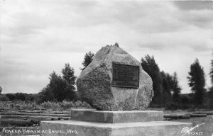 G75/ Daniel Wyoming Postcard RPPC 1954 Pioneer Marker Monument