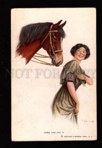 013235 BELLE Lady & HORSE by WALLACE vintage R&N #468