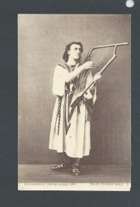 Post Card Germany Harp Player Ca 1780
