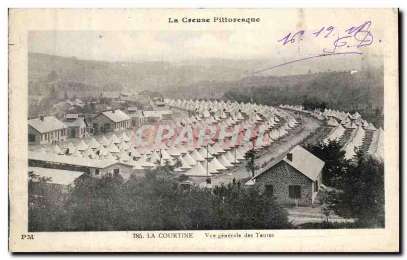 Old Postcard La Courtine Vue Generale Army Tents