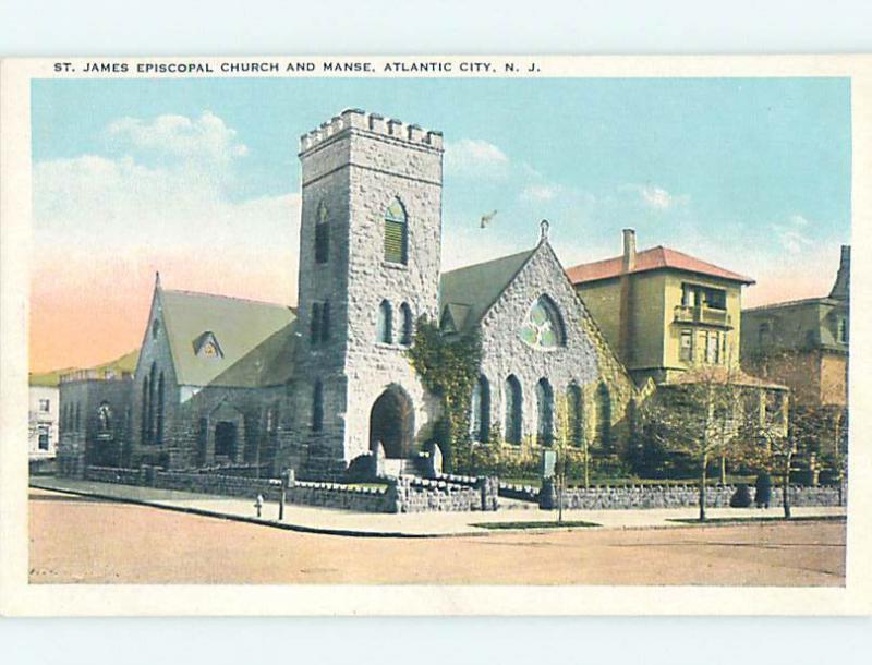 Unused W-Border CHURCH SCENE Atlantic City New Jersey NJ L4935