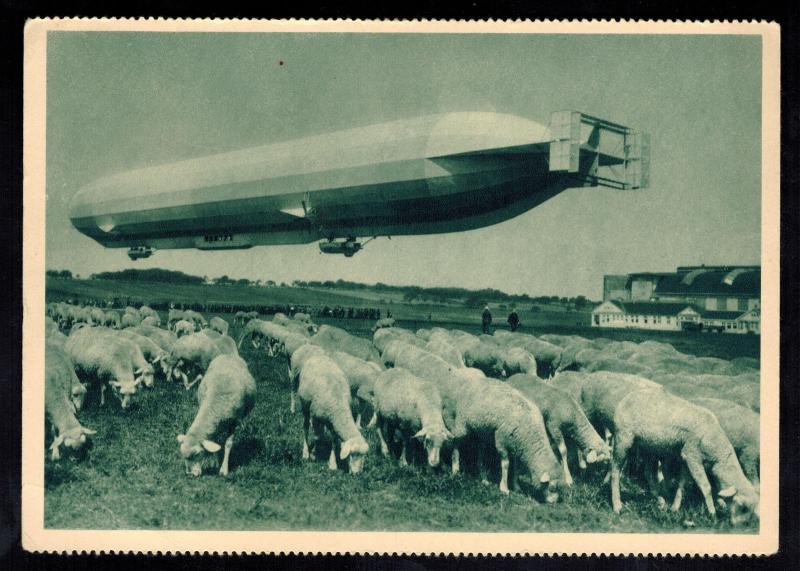 Menthe Allemagne Zeppelin Schwaben en Vol sur Mouton Véritable Photo Cppr