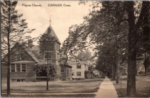 View of Pilgrim Church, Canaan CT Vintage Postcard M70