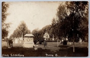 K50/ Perry Ohio RPPC Postcard c1910 Cemetery Graves Leiter Image Lorain 514