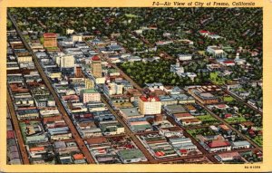 California Fresno Aerial View Curteich