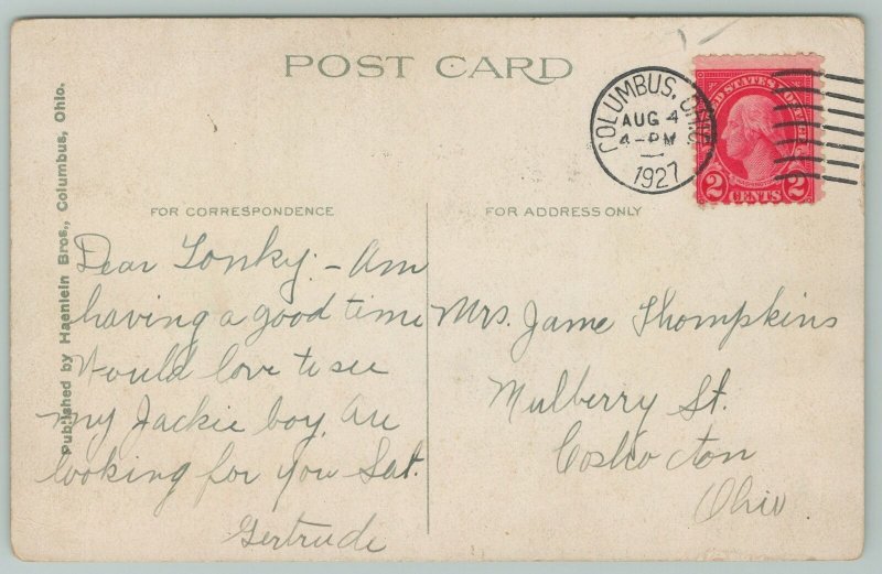 Columbus Ohio~Carnegie Library~1920s Postcard