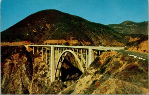 Vtg Rainbow Bridge Over Mouth of Bixby Creek California CA Postcard