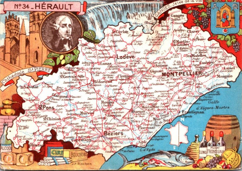 France Herault Map and More 1970