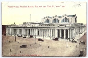New York, Pennsylvania Rail Road Station NY Historic Building Landmark ,Postcard
