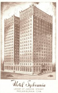 Hotel Sylvania Locust Juniper Street Philadelphia Pennsylvania Vintage Postcard