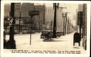 Los Angeles California CA 1944 Snowstorm Weather Event Real Photo Postcard