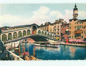 Venzia Riaite Bridge Pont de Rialto Die Rialto Brueske  Postcard # 6245