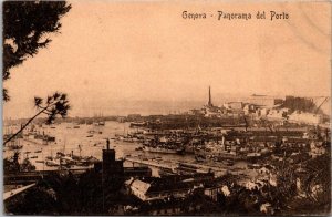 Lighthouse Panorama del Porto Genova Italy 1911