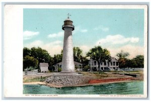 Biloxi Mississippi MS Postcard View Of The Biloxi Light Lighthouse 1950 Vintage