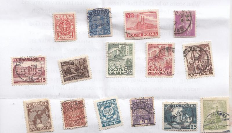 Poland Polish 15x Small Stamp Collection Old Bundle