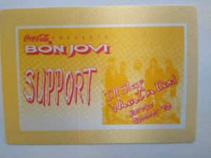 Bon Jovi Backstage Concert Pass Original 1993 Hard Rock Music Europe Summer Tour