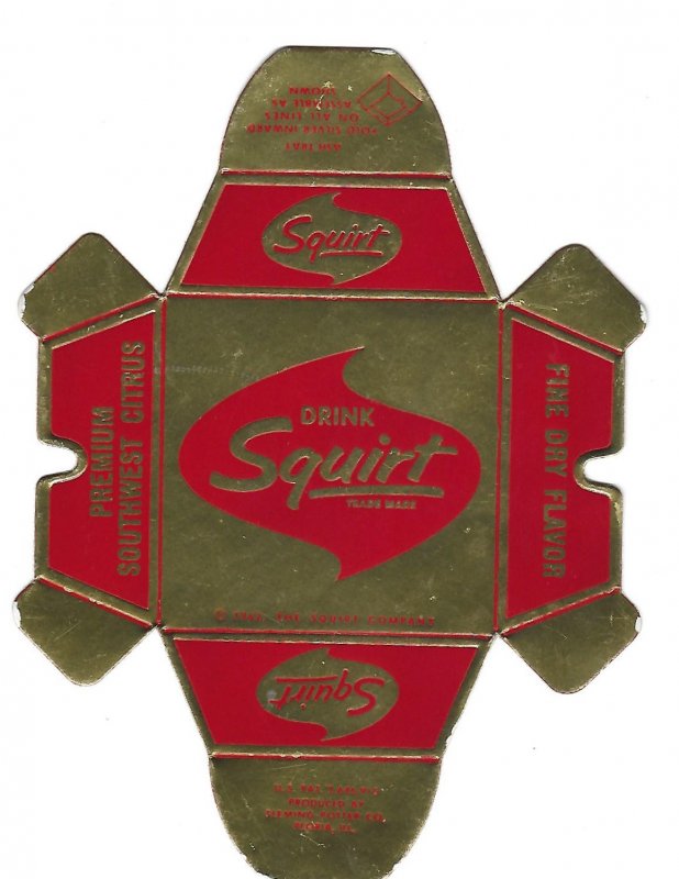 Drink Squirt Premium Southwest Citrus Drink Foil Coated Folding Ashtray 1962