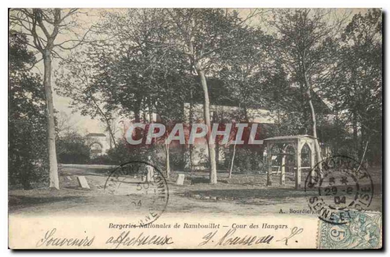 Old Postcard Sheepfolds National Rambouillet Court Hangars