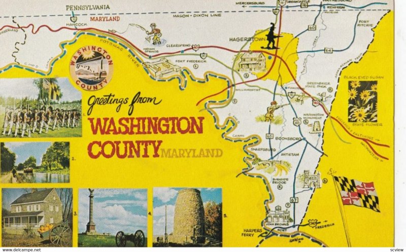 WASHINGTON County, Maryland, 1950-60s; Map