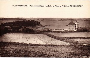 CPA PLOUGRESCANT Le Bois - La Plage et l'Hotel de Pors-Scorff (1295760)