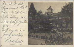 Gardens & Bldg - Denver CO Cancel 1908 Real Photo Postcard