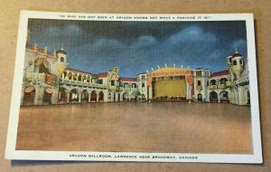 VINTAGE  POSTCARD UNUSED ARAGON BALLROOM LAWRENCE NEAR BROADWAY CHICAGO ILL.