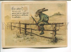486092 Germany humor caricature hunting artist Heinz Geilfus donkey postcard