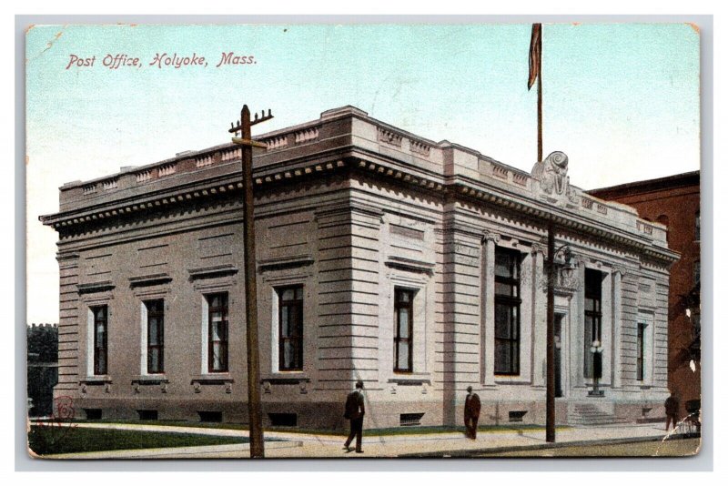 Post Office  Building Holyoke Massachusetts MA UDB Postcard N26