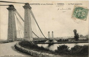 CPA MONTEREAU Le Pont suspendu (806316)