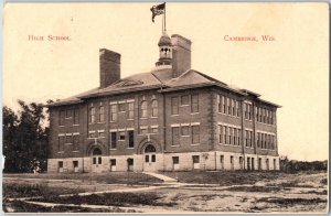 c1909 RPPC Cambridge High School Wisconsin Postcard F201
