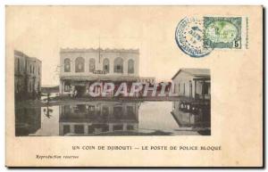 Old Postcard Cote des Somalis Djibouti Police Station blocks