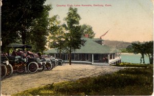 Danbury, Connecticut - Cars parked at the Country Club at Lake Kenosha - in 1908