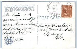 CHEYENNE, WY ~ Native American Sioux Indians FRONTIER DAYS Tepee c1940s Postcard