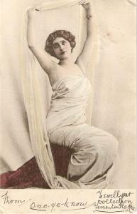 \Glamour lady\ Nice antique English postcard
