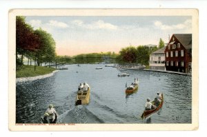 MA - Worcester. Lake Quinsigamond, Boating Near Foot Bridge