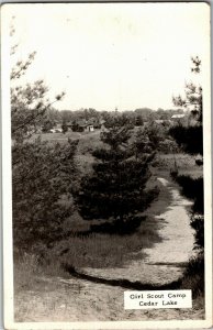 RPPC Girl Scout Camp Cedar Lake Montcalm County MI Vintage Postcard W24
