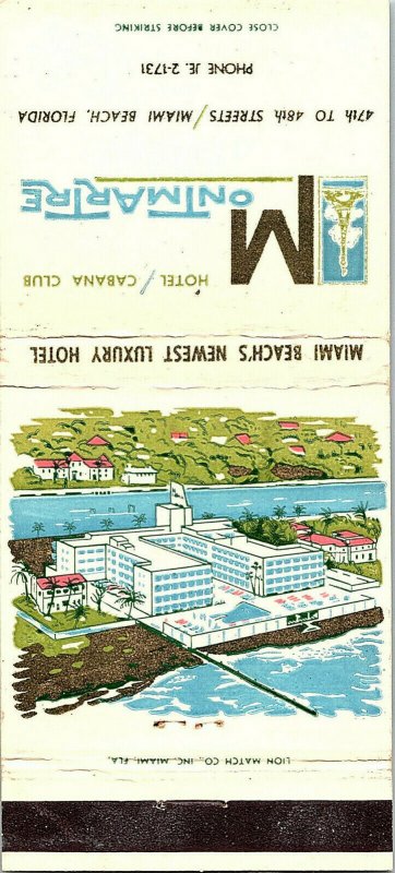 MONTMARTRE Hotel/Cabana Club Miami Beach Florida Vintage Matchbook Cover #2 