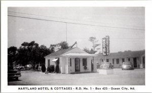 Maryland Motel and Cottages, Ocean City MD Vintage Postcard M59