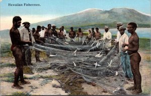 Postcard Hawaiian Fishermen with Fishing Nets in Hawaii