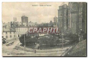 Old Postcard Rodez Garden Samson