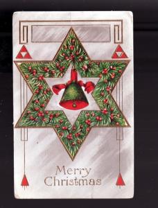 1912 Christmas Bell Picture Postcard Merced CA!