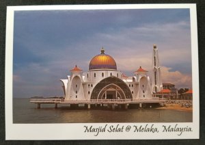 [AG] P878 Malaysia Melaka Selat Mosque Islamic Building Worship (postcard) *New