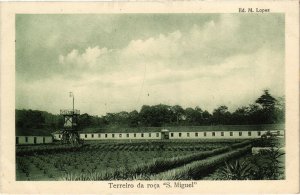 PC CPA ANGOLA, S. THOMÉ, TERREIRO DA ROCA S. MIGUEL, VINTAGE POSTCARD (b20868)